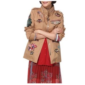 NEW Desigual Chaq Delia Parka 2 in 1 Jacket in Beige, Size 40/M